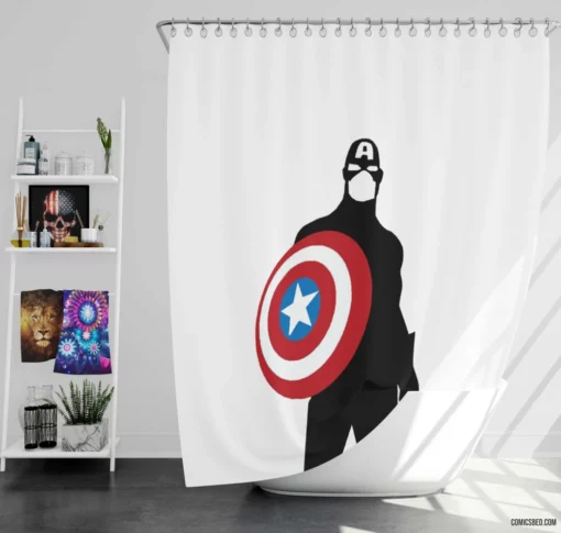 Captain America Heroic Journey Comic Shower Curtain