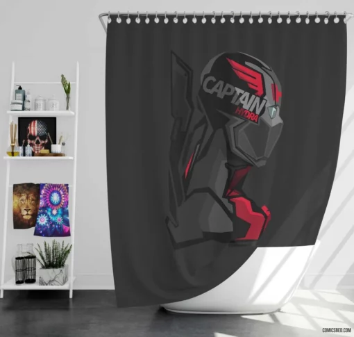 Captain America Hydra Dark Sentinel Comic Shower Curtain