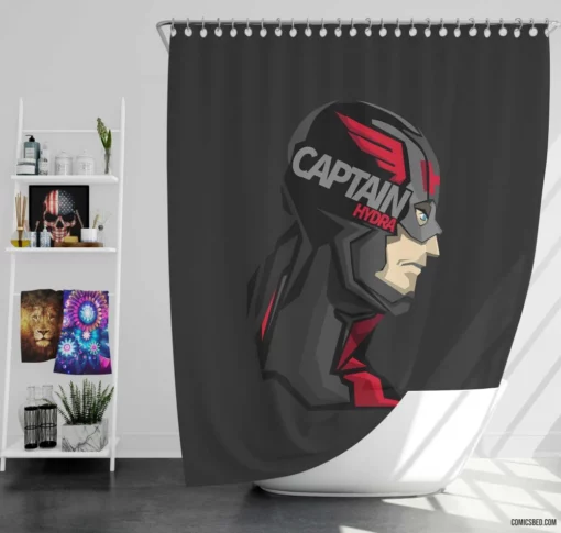 Captain America Hydra Twisted Sentinel Comic Shower Curtain