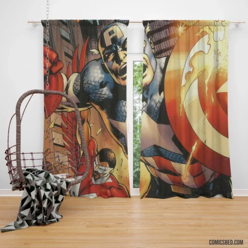 Captain America Iconic Hero Comic Curtain