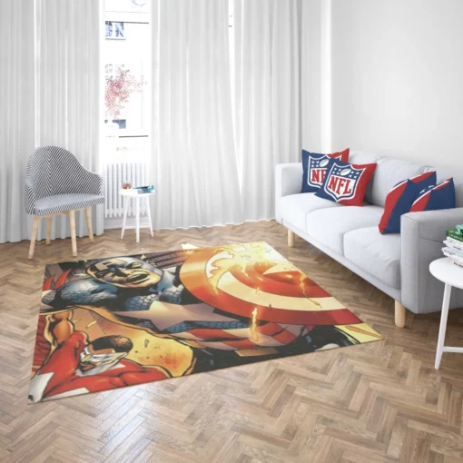 Captain America Iconic Hero Comic Rug 2