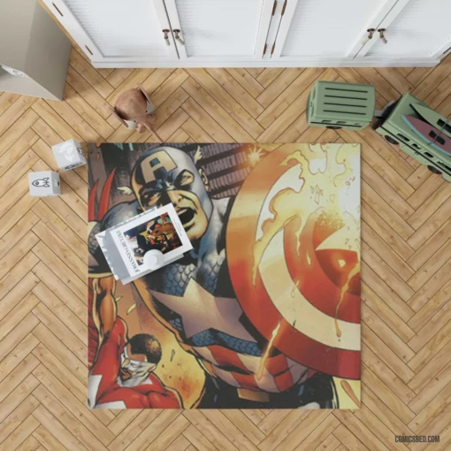 Captain America Iconic Hero Comic Rug