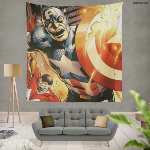 Captain America Iconic Hero Comic Wall Tapestry