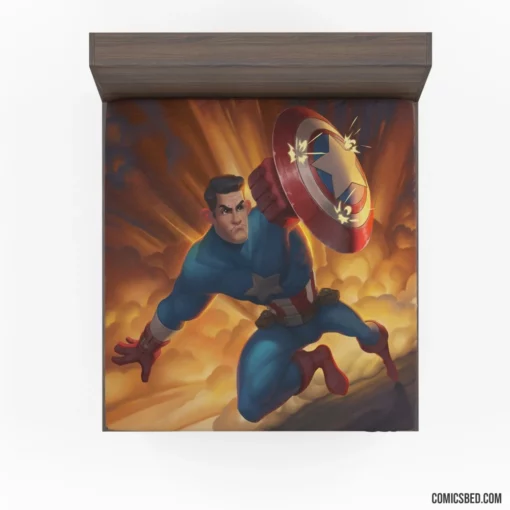 Captain America Marvel Defender Comic Fitted Sheet 1