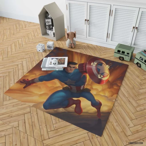 Captain America Marvel Defender Comic Rug 1