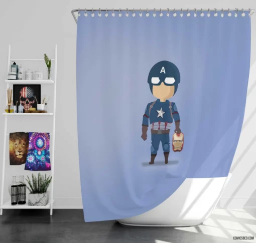 Captain America Marvel Hero Comic Shower Curtain