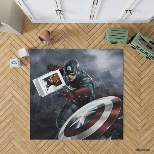 Captain America Marvel Patriot Comic Rug