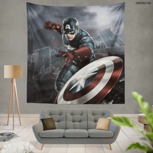 Captain America Marvel Patriot Comic Wall Tapestry