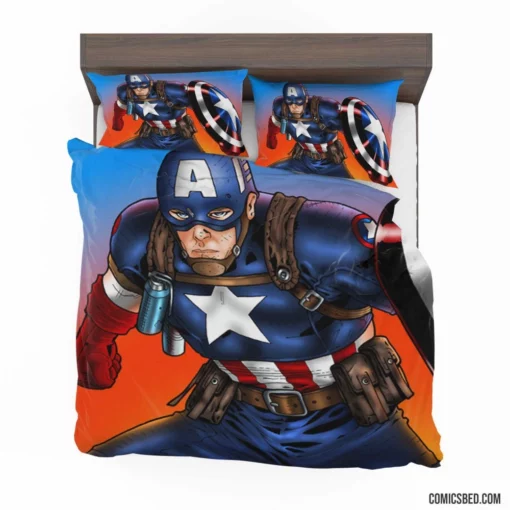 Captain America Marvel Patriotic Avenger Comic Bedding Set 1