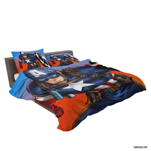 Captain America Marvel Patriotic Avenger Comic Bedding Set 2