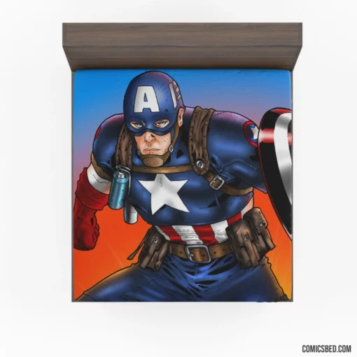 Captain America Marvel Patriotic Avenger Comic Fitted Sheet 1