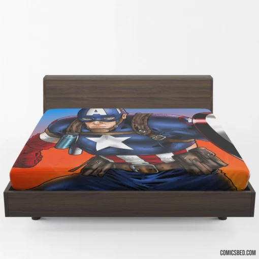 Captain America Marvel Patriotic Avenger Comic Fitted Sheet