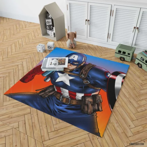 Captain America Marvel Patriotic Avenger Comic Rug 1