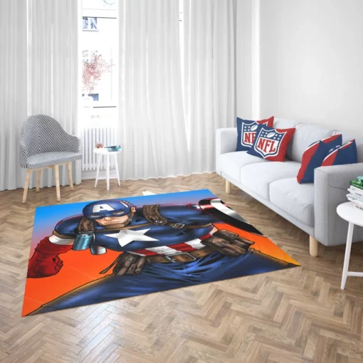 Captain America Marvel Patriotic Avenger Comic Rug 2