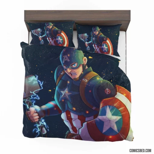 Captain America Marvel Shieldbearer Comic Bedding Set 1