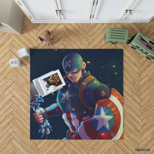 Captain America Marvel Shieldbearer Comic Rug