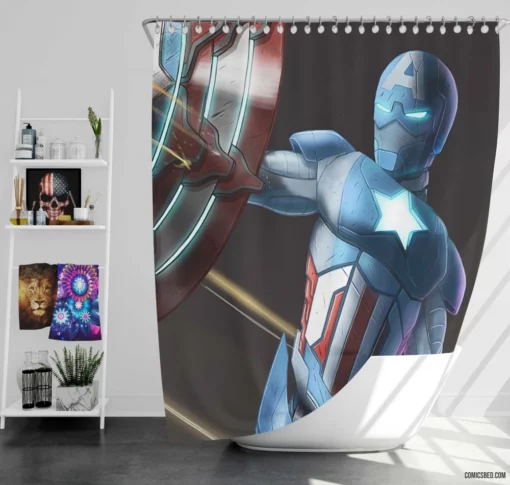Captain America Marvel True Sentinel Comic Shower Curtain