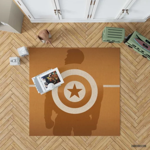 Captain America Minimalist Marvel Sentinel Comic Rug