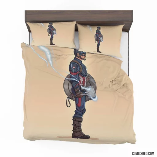 Captain America Mjolnir Marvel Hero Comic Bedding Set 1