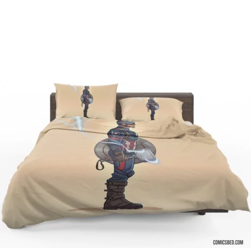 Captain America Mjolnir Marvel Hero Comic Bedding Set