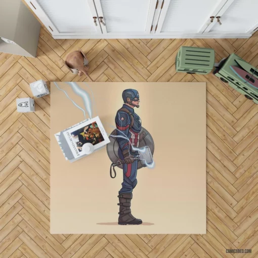 Captain America Mjolnir Marvel Hero Comic Rug