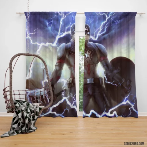 Captain America Mjolnir Marvel Mightiest Comic Curtain