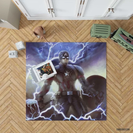 Captain America Mjolnir Marvel Mightiest Comic Rug