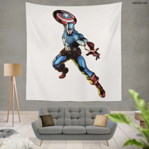 Captain America Patriot Quest Comic Wall Tapestry