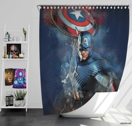 Captain America Sentinel of Justice Comic Shower Curtain