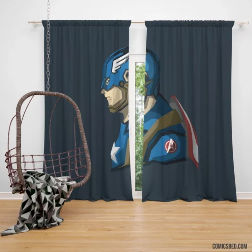 Captain America Shielded Sentinel Comic Curtain