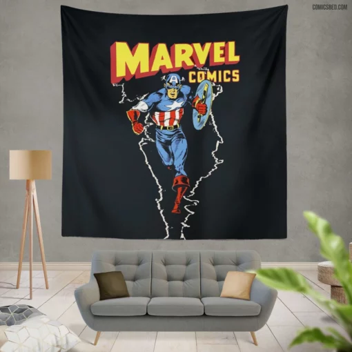 Captain America Star-Spangled Avenger Comic Wall Tapestry