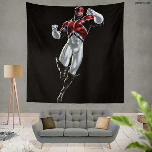 Captain Britain British Defender Comic Wall Tapestry