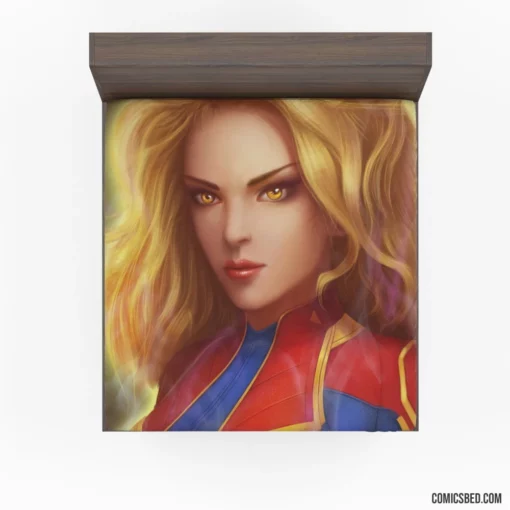 Captain Marvel Blonde Marvel Hero Comic Fitted Sheet 1