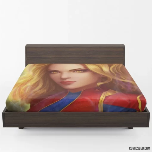 Captain Marvel Blonde Marvel Hero Comic Fitted Sheet