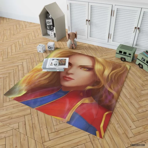 Captain Marvel Blonde Marvel Hero Comic Rug 1