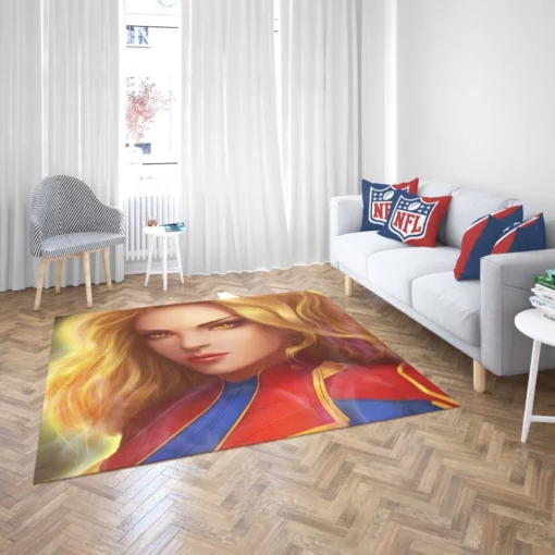 Captain Marvel Blonde Marvel Hero Comic Rug 2