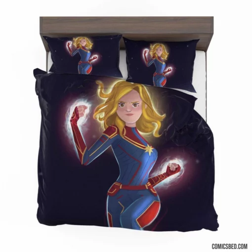 Captain Marvel Marvel Blonde Heroine Comic Bedding Set 1