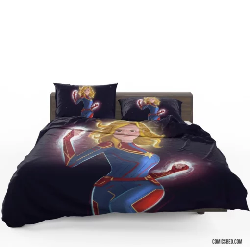 Captain Marvel Marvel Blonde Heroine Comic Bedding Set