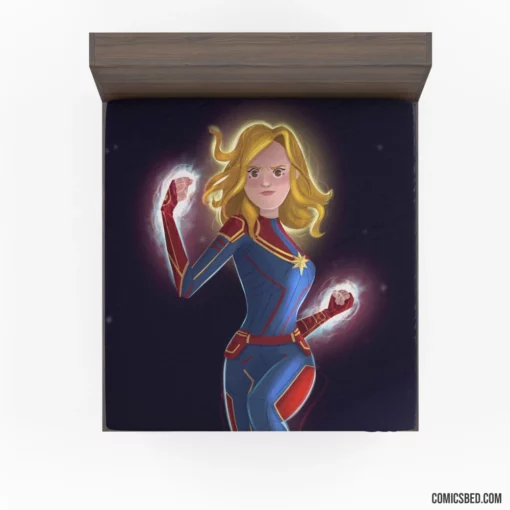 Captain Marvel Marvel Blonde Heroine Comic Fitted Sheet 1