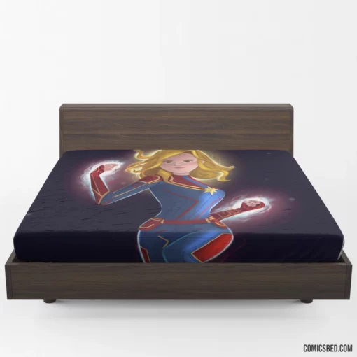 Captain Marvel Marvel Blonde Heroine Comic Fitted Sheet