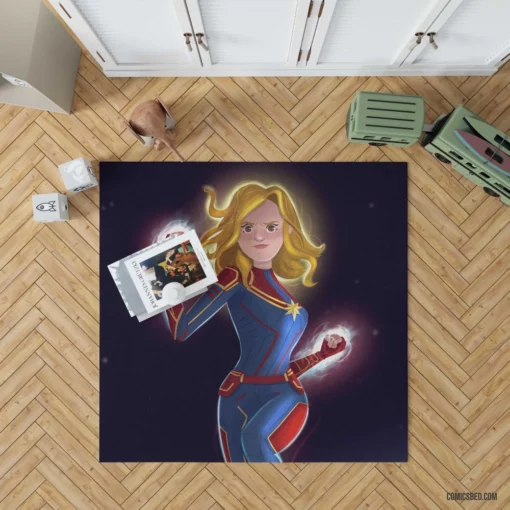 Captain Marvel Marvel Blonde Heroine Comic Rug