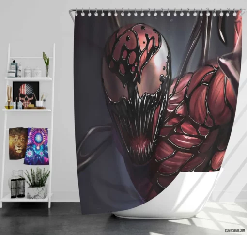 Carnage Chronicles Marvel Spider-Man Villain Comic Shower Curtain