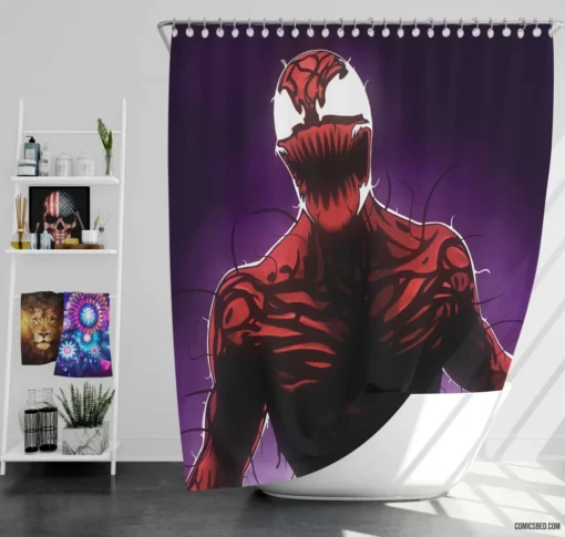 Carnage Marvel Sinister Symbiote Comic Shower Curtain