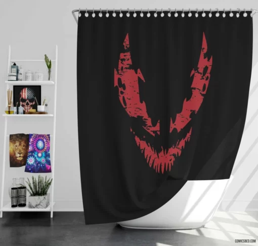 Carnage Marvel Symbiote Menace Comic Shower Curtain