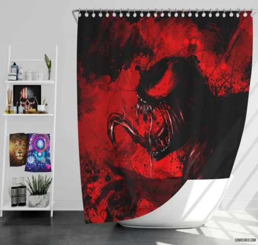 Carnage Spider-Man Chaos Unleashed Comic Shower Curtain