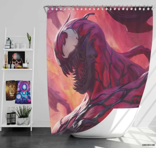 Carnage Unleashed Marvel Chaotic Spider-Man Comic Shower Curtain