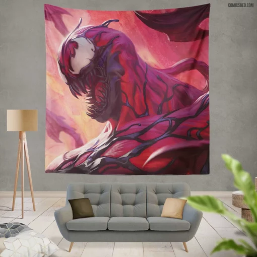 Carnage Unleashed Marvel Chaotic Spider-Man Comic Wall Tapestry