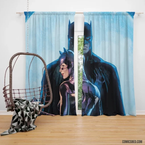 Catwoman Batman DC Feline Duo Comic Curtain