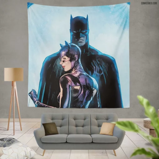 Catwoman Batman DC Feline Duo Comic Wall Tapestry