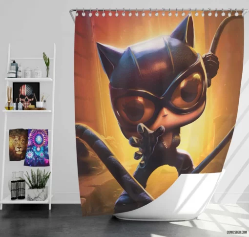 Catwoman Cunning DC Feline Fatale Comic Shower Curtain